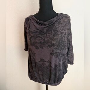 Express Charcoal Embroidered Top